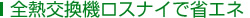 全熱交換機ロスナイで省エネ